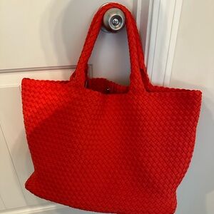 Large Neoprene Antonio Melani Woven Tote NWT